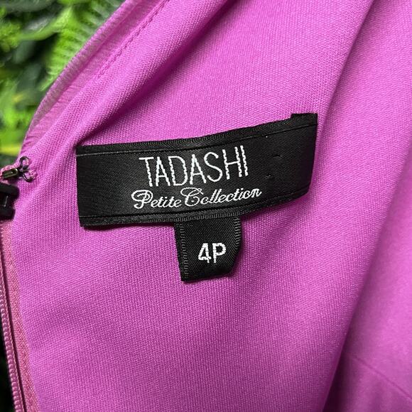 TADASHI SHOJI Dress Women 4P Pink Fitted 100% Silk Ruched Pleated Cocktail 2772 - Picture 4 of 9